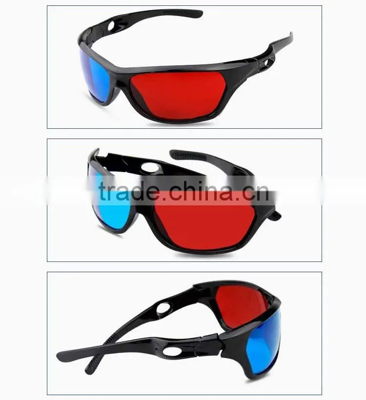 Plastic Adult Anaglyph 3D glasses, adult 3D glasses, 3D game glasses