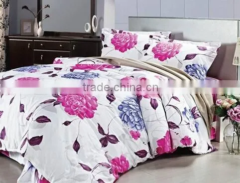 Factory printed polyesPlain Weaving printed polyester textile fabric for bed sheet /Wide width microfiber bed sheet fabric