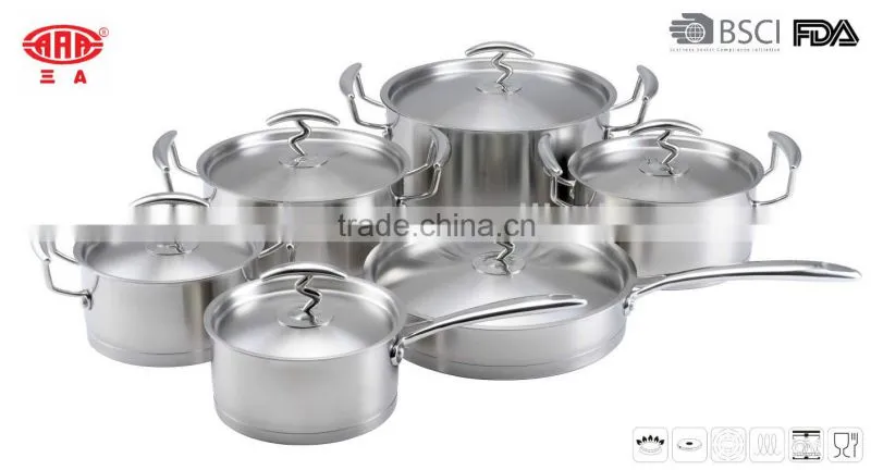 12Pcs 18/8 Stainless Steel Cookware with Solid Handle