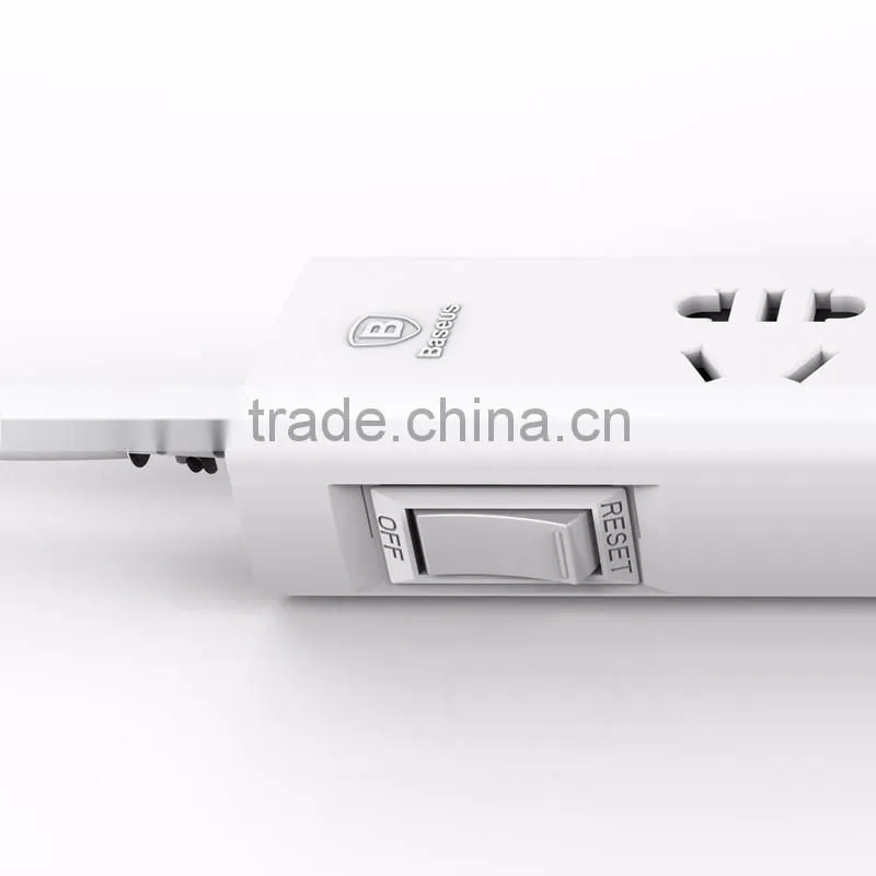 Baseus 2.1A Power Strip 3 Universal Outlets To Smart Chips Home Electronic 2USB Charging Ports For Mobile Phone TB-0211