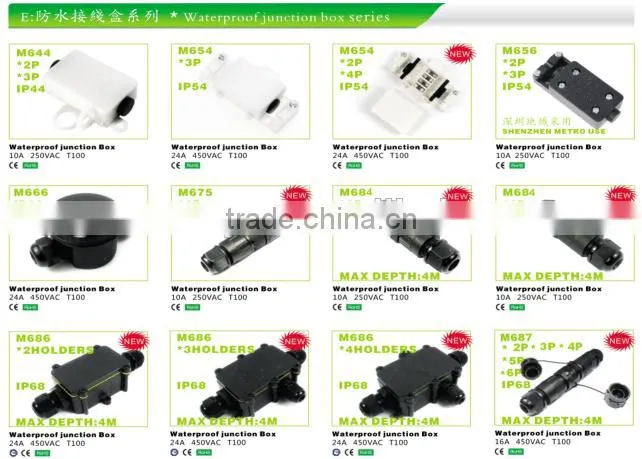 CE Outdoor IP66 Waterproof Electric Plastic Terminal Sealed Connecting Cable Junction box Made in China