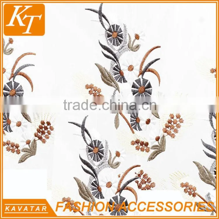 Kavatar Brand Made in china embroidery lace fabric