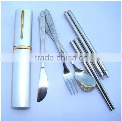Stainless steel knife with board