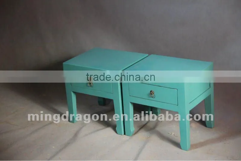 Chinese antique furniture pine wood Beijing yellow/red/blue/black/green color one drawer stool