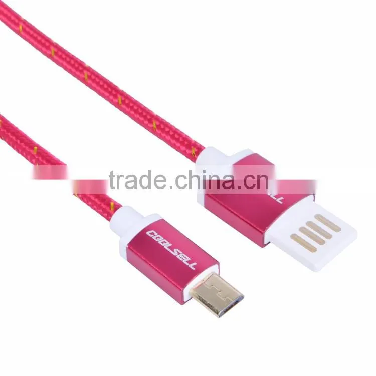 High quality super fast charging Noodle flat 1.5 M dual usb cable micro usb data cable for Samsung