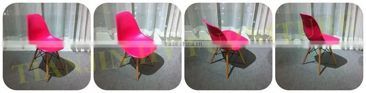 Cheap Replica EMES style wooden legs PP Plastic Chair with low price