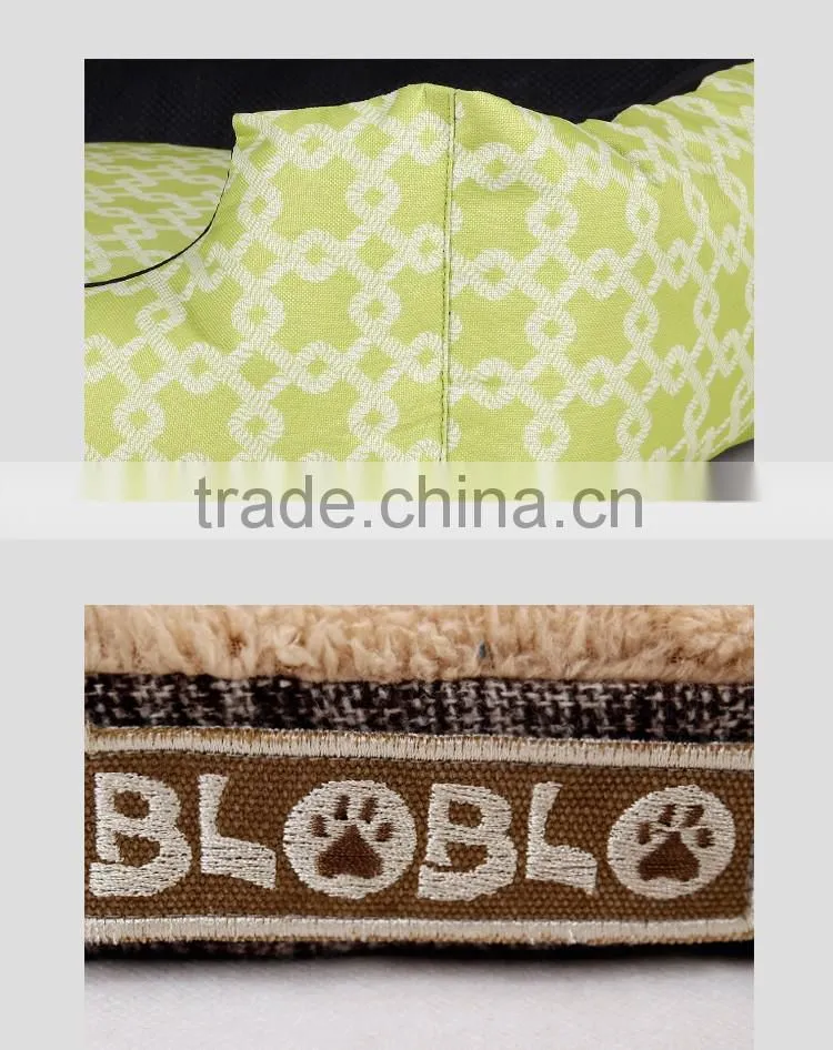 The newest design dog bed with green and black color with white lines