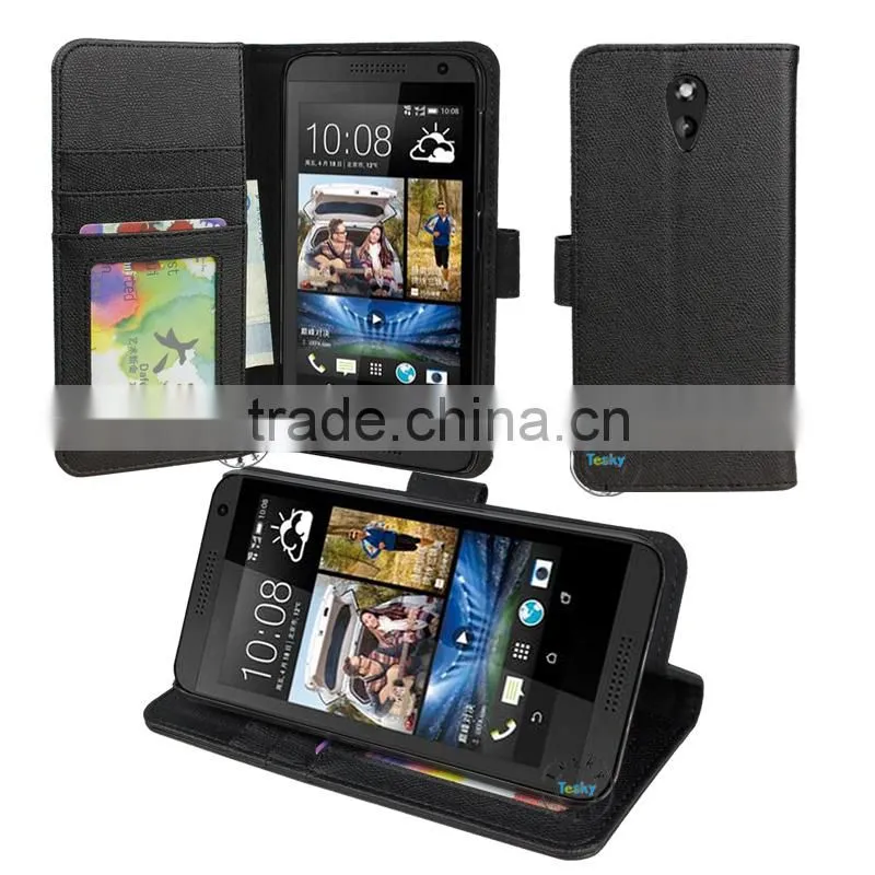 5.0 Inch PU Leather Mobile Phone Case Cover For HTC Desire 620 Flip Cover Black
