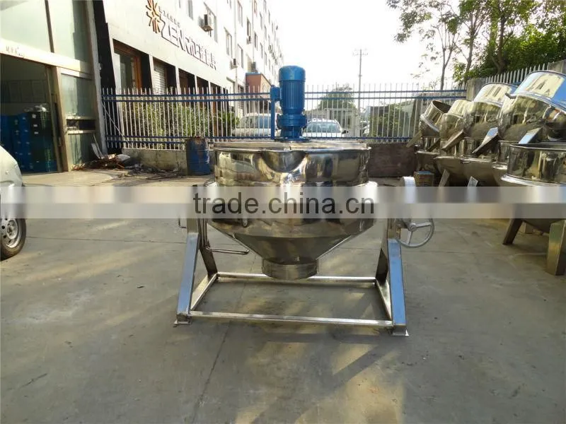 tiling gas heating jacketed kettle with mixer
