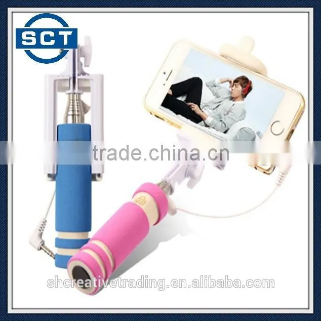Colorful Mini Monopod Wired Handheld Selfie Stick Monopod Holder