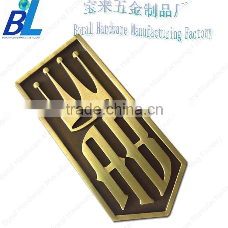 Custom enameled brass oval name plate for handbags