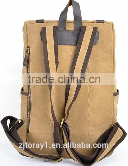 Designer High Density Canvas Leather Backpack for University Student