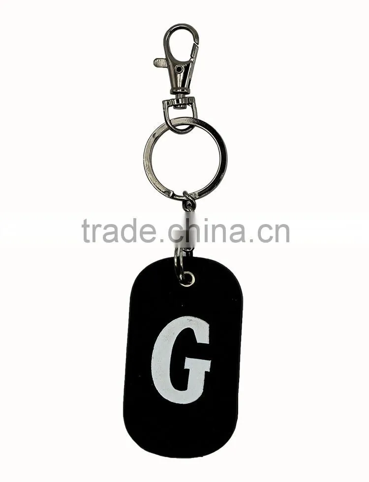 2016 new gift word genuine leather key chain metal car key chain