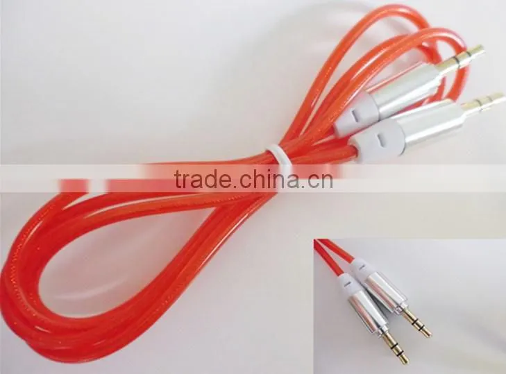 DC3.5 transparent colorful Audio&Video cable with aluminum foil /5 colors