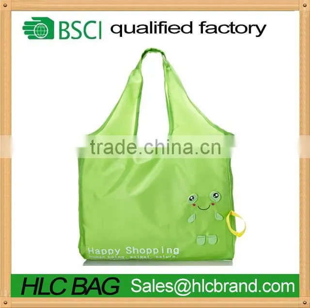 HL-PB185 Reusable foldable bag Shopping Tote Bag - Folded into a Frog - Green