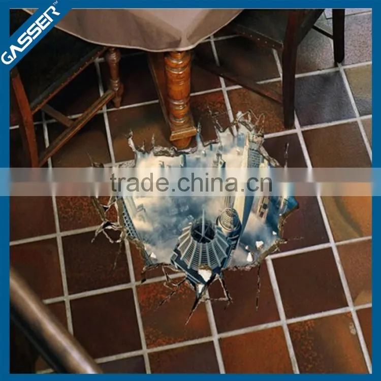 2016 new product decoration printing 3d floor stickers