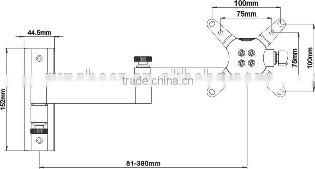 LCD104 DMP Articulating Wall Bracket Aluminum VESATV Wall Mount