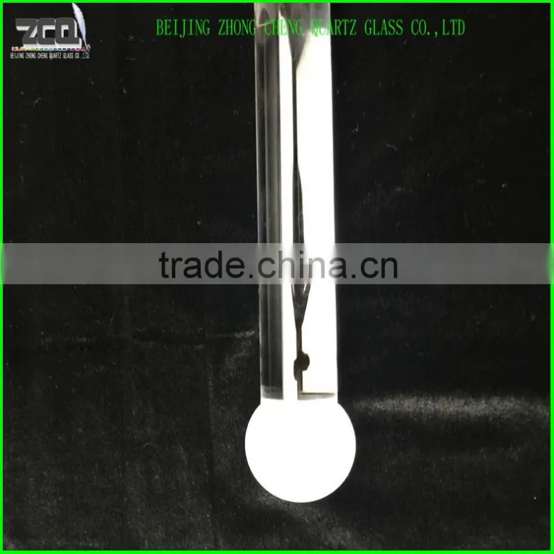 Quartz glass rod with a ball ending by fine grinded