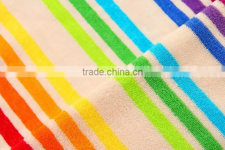 100%cotton jacquard color stripe softtextile cut pile face towel
