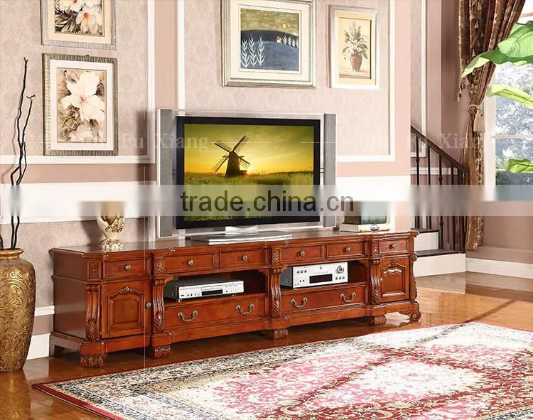 American antique style solid wood tv cabinet with drawers T-231