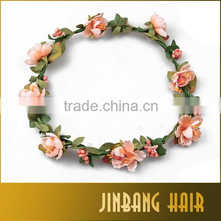 2016 Alibaba New Premium Wholesale Products Bohemian Headband Rose Flower Braided Leather Elastic Hairband