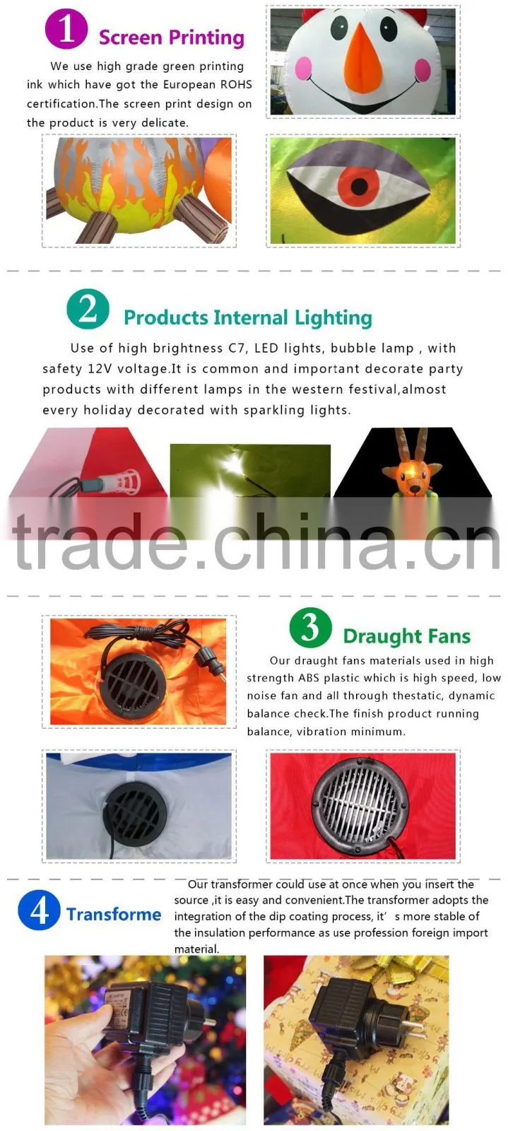 DJ-111 8FT deer blower for christmas inflatable lighting flower chain part decoration