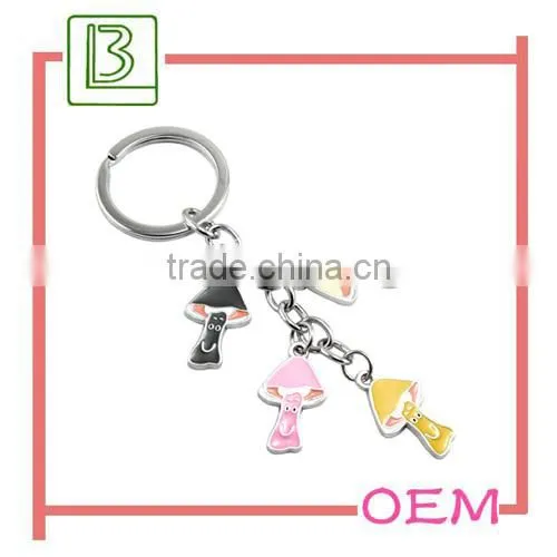personalized metal keychain with round charm tag