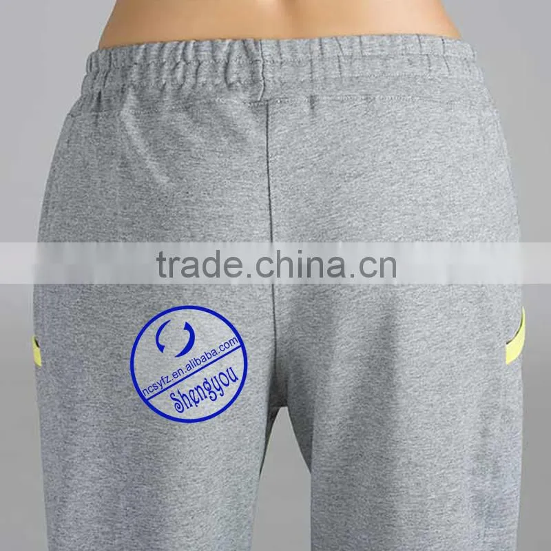2015 Custom newest design woman grey fitted jogger pants