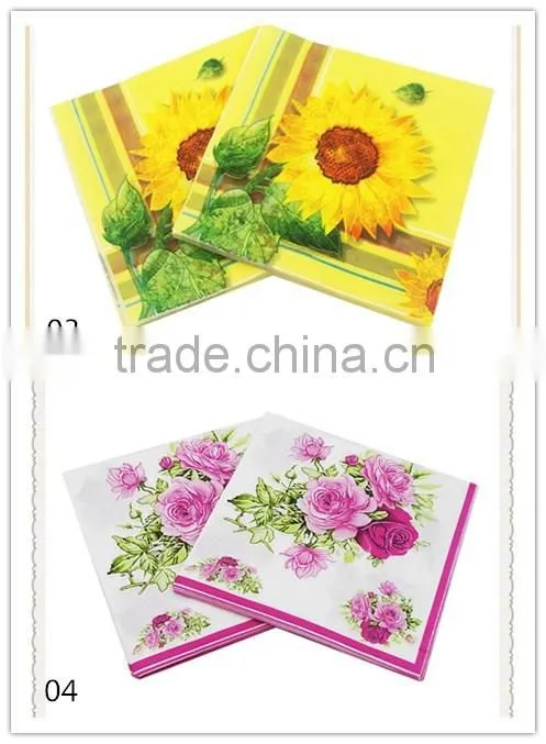 Full Color 33*33cm Printed Paper Napkins