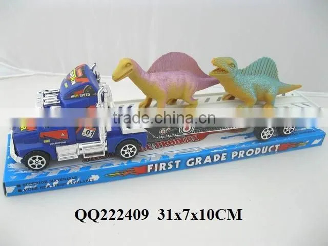Newest Kids plastic Friction trailer with 2 truck,friction car for kids