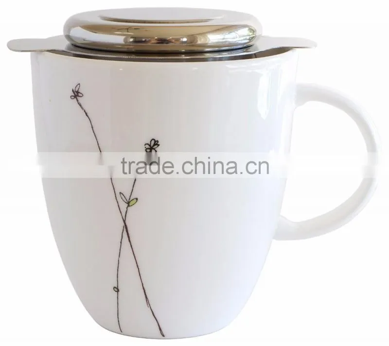 Single Cup Teavana Loose Leaf Green Tea Infuser 304 Stainless Steel Simple Modern Tea Infuser Tea Strainer with Lid