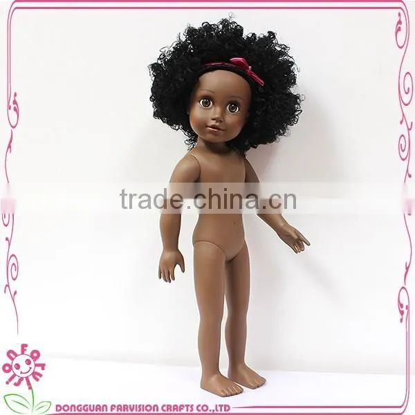 Black skinny Doll Full Vinyl 18 inch Naked Vinyl Craft Dolls