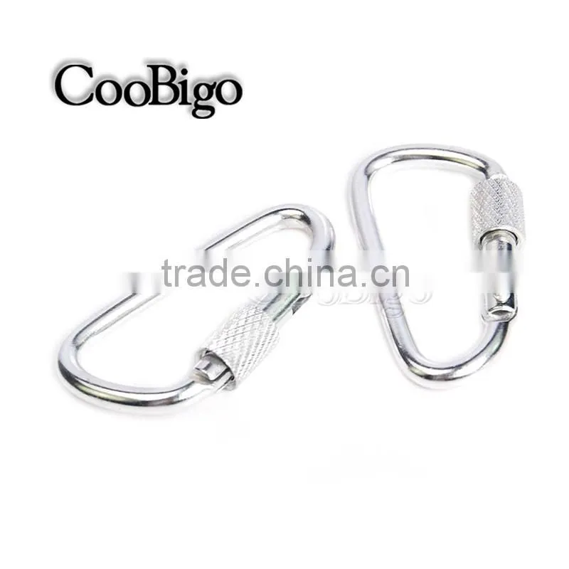 Aluminum Spring Locking Carabiner Snap Hook Hanger Keychain Hiking Camping #FLQ187-8C(Mix-s)