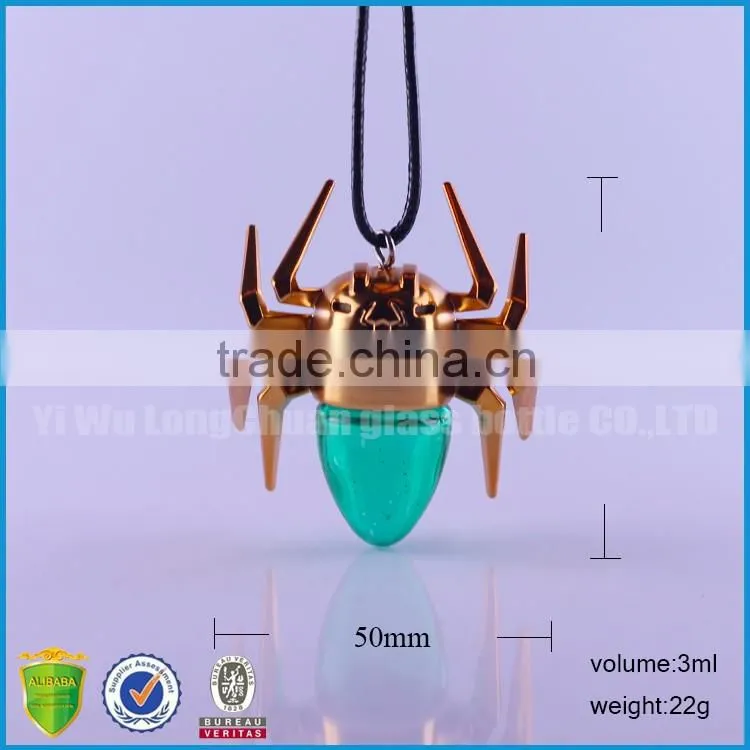 3ml spider car hanging perfume bottles, empty refillable car hanging bottle wholesale