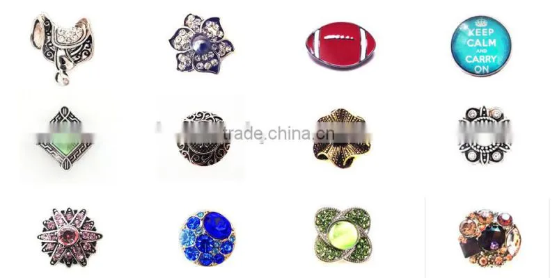 Shining Aqua And Clear Crystal Button Snap For Ginger Snap Jewelry