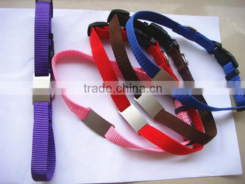 polyurethane coated nylon dog collar, dog collar with name plate