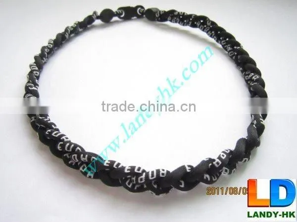 Anion Titanium Baseball Sports Tornado Necklace, Nylon Fabric