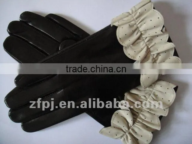 New lady sheepskin fashion gloves five to finger in china