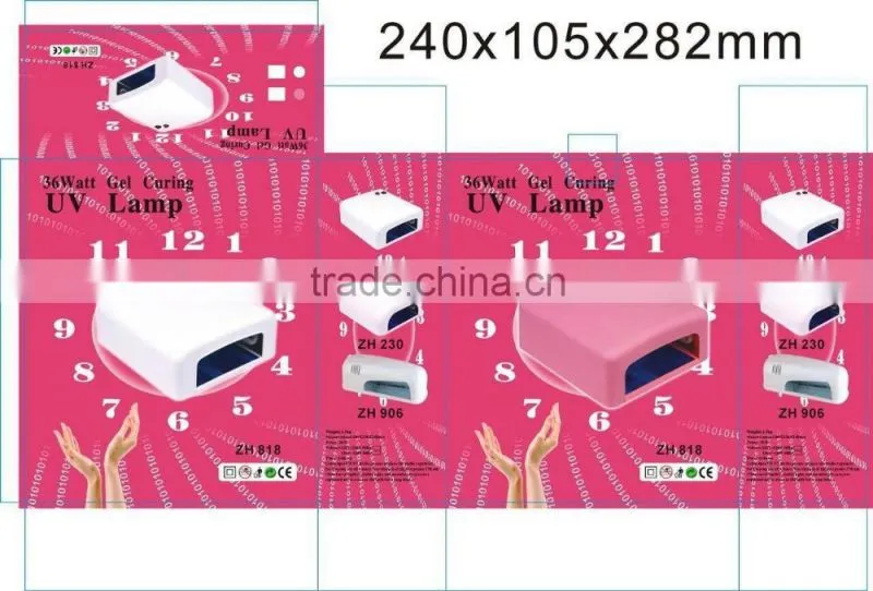 36W automatic timer nail lamp 818 UV nail lamp UV gel nail curing light dryer led nail lamp with 120s timer
