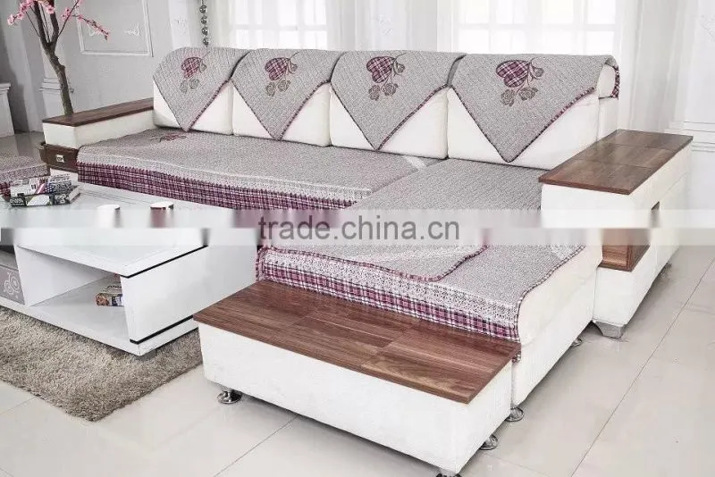 Cotton appliqued embroidery sofa cover