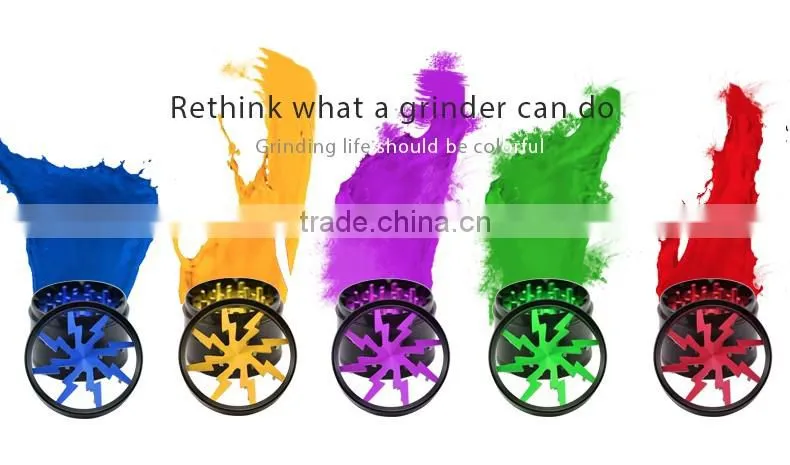 2016 factory price hot sales colorful CNC Aluminum lightning herb grinder