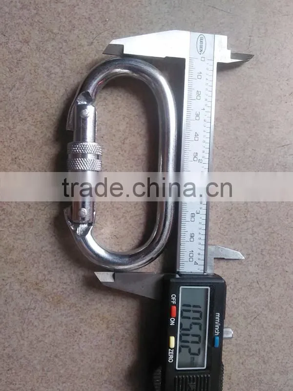 Classic Stainless Steel Oval Carabiner With Snap Hook For Climbing Use
