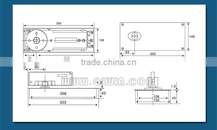 Glass Door Floor Spring Hydraulic Door Closer Hinge 201