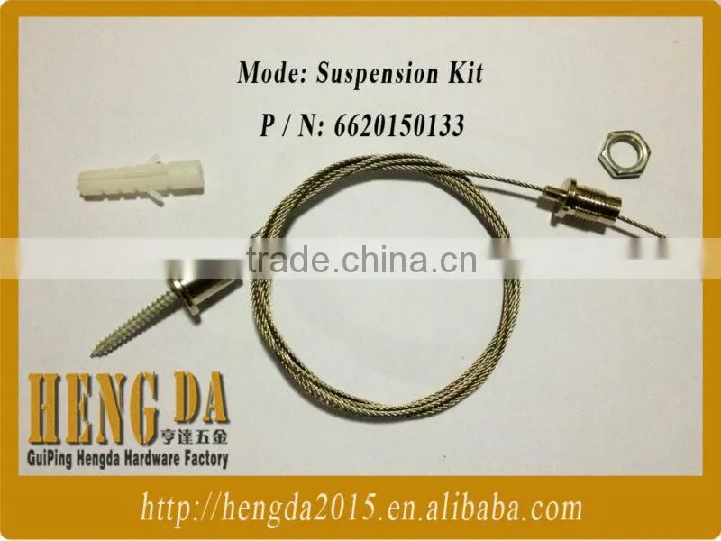Coated wire rope with suspension kits