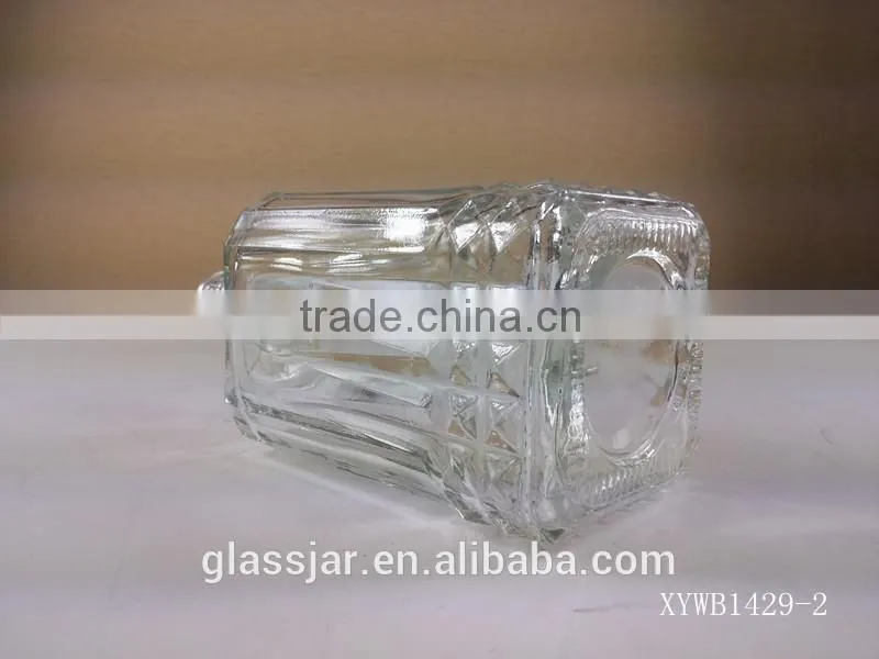 Nobal square glass vodka bottle