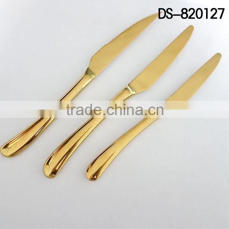 DS-820127 Hot sale stainless steel gold plated cutlery set