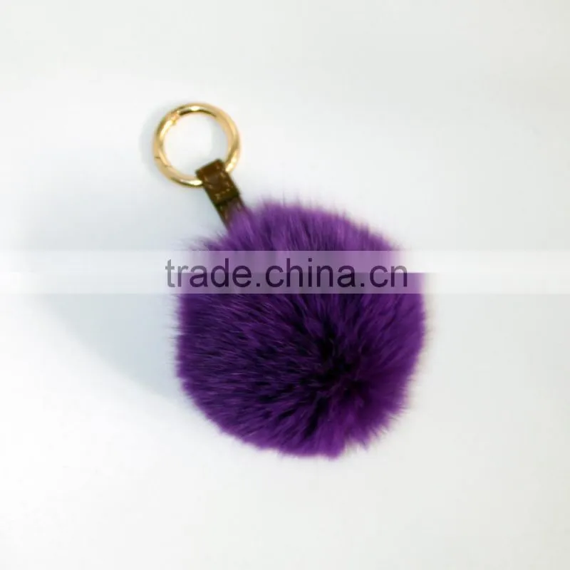 Alibaba China Factory Price Fox Fur ball keychain/Fox Fur Pompon So Popular