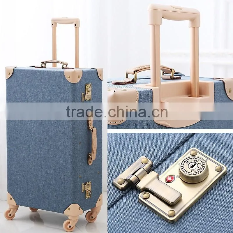 PU Lluggage And Cases Vintage Carry Bag Travel Vintage Suitcase Trolley
