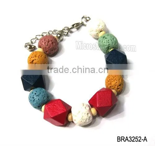 Braided handmade lava stone bracelet