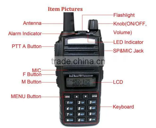 Baofeng UV-82 136-174 & 400-520MHz Dual Band Dual Display two way radio with Free earphone